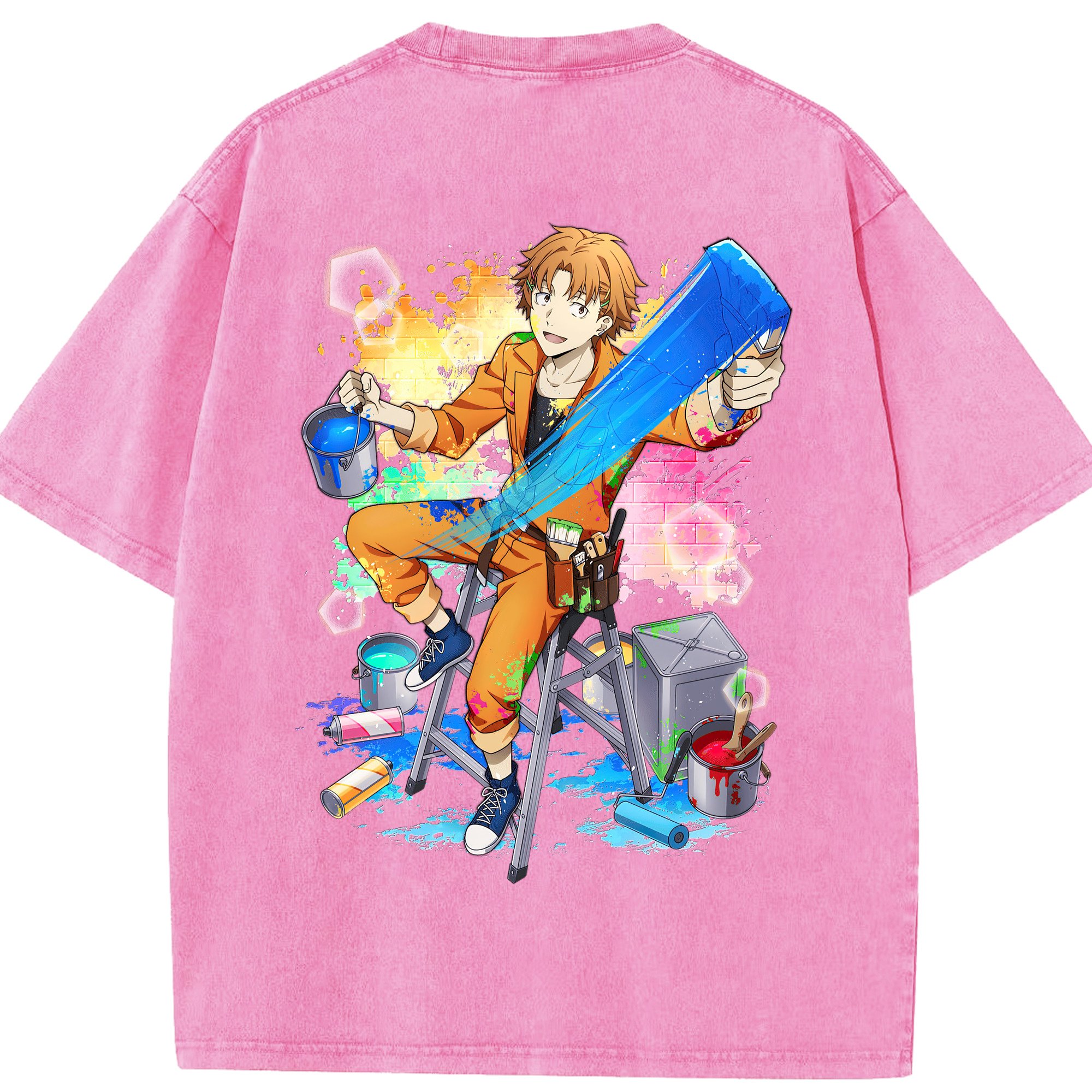 （画像用） 文豪ストレイドッグス Bungo Stray Dogs 綿100% ヴィンテージ風 半袖Tシャツ（背面プリント）